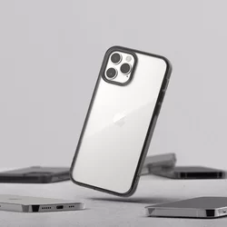 Telefontok iPhone 12 - Ringke Fusion átlátszó hibrid tok szürke kerettel-1