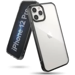 Telefontok iPhone 12 - Ringke Fusion átlátszó hibrid tok szürke kerettel-5