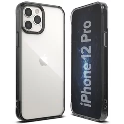 Telefontok iPhone 12 Pro - Ringke Fusion átlátszó hibrid tok szürke kerettel-4