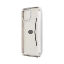 Telefontok iPhone 12 mini - ezüst-átlátszó könyvtok-2