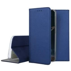 Telefontok iPhone 12 - kék mágneses átlátszó szilikon keretes könyvtok-2