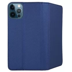Telefontok iPhone 12 Pro - kék mágneses átlátszó szilikon keretes könyvtok-2