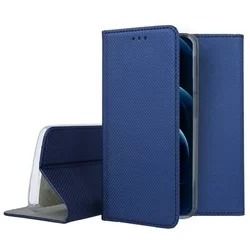 Telefontok iPhone 12 Pro - kék mágneses átlátszó szilikon keretes könyvtok-3