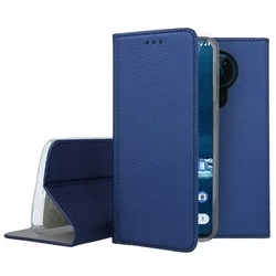 Telefontok Nokia 5.3 - kék mágneses szilikon keretes könyvtok-4