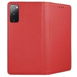 Telefontok Samsung Galaxy S20 FE - piros mágneses szilikon keretes könyvtok-3