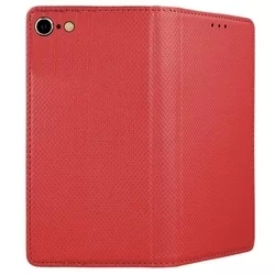 Telefontok iPhone 7 / 8 / SE 2020 - piros mágneses szilikon keretes könyvtok-1