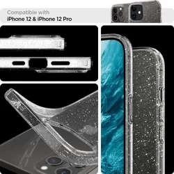 Telefontok iPhone 12 - Spigen Liquid Crystal Glitter TPU átlátszó tok-8