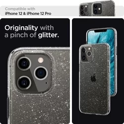 Telefontok iPhone 12 - Spigen Liquid Crystal Glitter TPU átlátszó tok-10