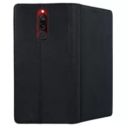 Telefontok Xiaomi Redmi 8 - fekete mágneses szilikon keretes könyvtok-2