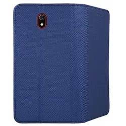Telefontok Xiaomi Redmi 8A - kék mágneses szilikon keretes könyvtok-3