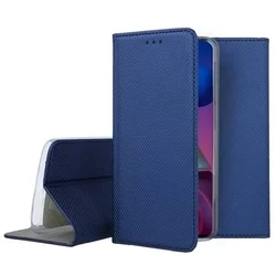 Telefontok Samsung Galaxy M51 - kék mágneses szilikon keretes könyvtok-3