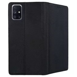 Telefontok Samsung Galaxy M51 - fekete mágneses szilikon keretes könyvtok-2