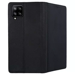 Telefontok Samsung Galaxy A42 5G - fekete mágneses szilikon keretes könyvtok-1