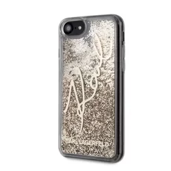 Telefontok iPhone 7 / 8 / SE 2020 - Karl Lagerfeld Signature Glitter arany hátlap tok-3