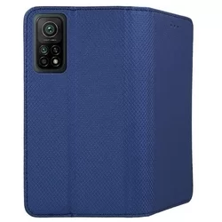 Telefontok Xiaomi Mi 10T / Mi 10T Pro - kék mágneses szilikon keretes könyvtok-1