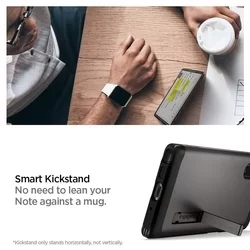 Telefontok Samsung Galaxy Note 10 - Spigen Armor GUNMETAL ütésálló, kitámasztható hátlap tok-3
