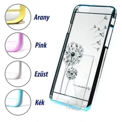 Telefontok iPhone 5/5G/5S SE - virág mintás, köves arany kemény műanyag tok-3