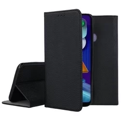 Telefontok Samsung Galaxy M11 - fekete mágneses szilikon keretes könyvtok-2