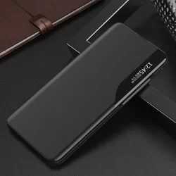 Telefontok Huawei P30 Lite - Eco View bőrhatású fekete mágneses könyvtok-1