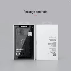Telefontok iPhone 12 - Nillkin csúsztatható kameravédős, ütésálló, kitámasztható fekete hátlap tok-3