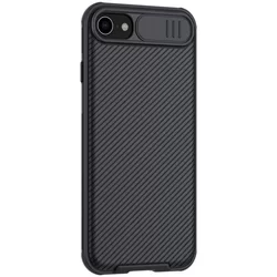 Telefontok iPhone 7 / 8 / SE 2020 - Nillkin csúsztatható kameravédős fekete hátlap tok-1