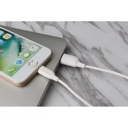 Kábel: PURIDEA iPhone készülékhez fehér lightning kábel (gyors, 2,4A)-2