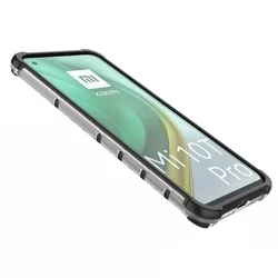 Telefontok Xiaomi Mi 10T / Mi 10T Pro - Hexagon mintás ütésálló áttetsző műanyag tok, szilikon peremmel-8