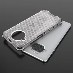 Telefontok Xiaomi Mi 10T Lite 5G - Hexagon mintás ütésálló áttetsző műanyag tok, szilikon peremmel-5