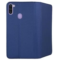 Telefontok Samsung Galaxy M11 - kék mágneses szilikon keretes könyvtok-3
