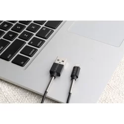 Kábel: PURIDEA - fekete lightning / USB gyorstöltő 20 cm kábel, 2,4A-6