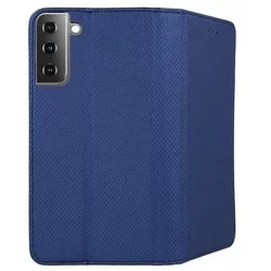 Telefontok Samsung Galaxy S21+ (S21 Plus) - kék mágneses szilikon keretes könyvtok-3