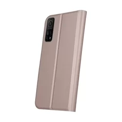 Telefontok Xiaomi Mi 10T / Mi 10T Pro - Smart Skin rose gold mágneses flipcover tok-1