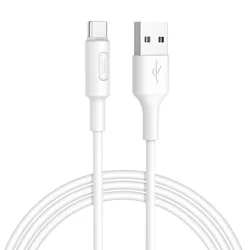 Kábel: Type-C (USB-C) / USB 3.0 fehér adatkábel 1m-1
