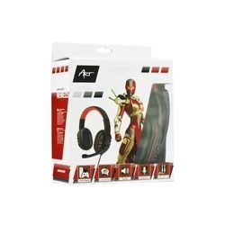 Headset: ART Nemezis - fekete/piros fejhallgató mikrofonnal (vezetékes: 2xJack)-2