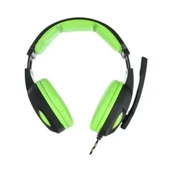 Headset: ART Lizard - fekete/zöld fejhallgató mikrofonnal (vezetékes: Jack+2x Jack adapter)-2