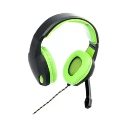 Headset: ART Lizard - fekete/zöld fejhallgató mikrofonnal (vezetékes: Jack+2x Jack adapter)-3