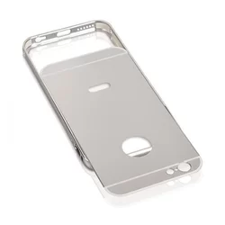 Telefontok iPhone 7Plus / 8Plus - ezüst alumínium bumper tükrös hátlaptok-1