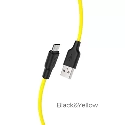 Kábel: HOCO Plus X21 - USB / MicroUSB sárga adatkábel 1m, 2,4A-1