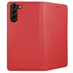 Telefontok Samsung Galaxy S21 - piros mágneses szilikon keretes könyvtok-3