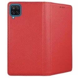 Telefontok Samsung Galaxy A12 - piros mágneses szilikon keretes könyvtok-3