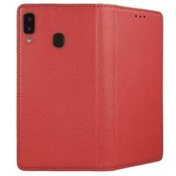 Telefontok Samsung Galaxy A20e - piros mágneses szilikon keretes könyvtok-3