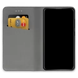 Telefontok Xiaomi Redmi 9T / POCO M3 - fekete mágneses szilikon keretes könyvtok-1