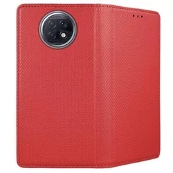 Telefontok Xiaomi Redmi Note 9T 5G - piros mágneses szilikon keretes könyvtok-3