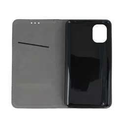 Telefontok LG K42 - Smart Magnetic fekete szilikon keretes mágneses könyvtok-2