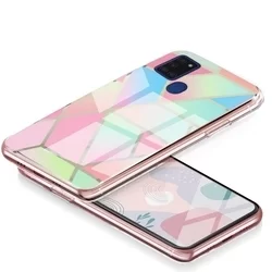 Telefontok Samsung Galaxy A21s - COSMO Marble d4 - Színes mintás műanyag hátlap tok, szilikon kerettel-2