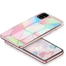 Telefontok Samsung Galaxy M51 - COSMO Marble d4 - Színes mintás műanyag hátlap tok, szilikon kerettel-2