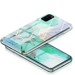 Telefontok Samsung Galaxy A41 - COSMO Marble d3 - Színes mintás műanyag hátlap tok, szilikon kerettel-2