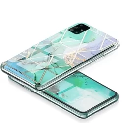 Telefontok Samsung Galaxy M51 - COSMO Marble d3 - Színes mintás műanyag hátlap tok, szilikon kerettel-2