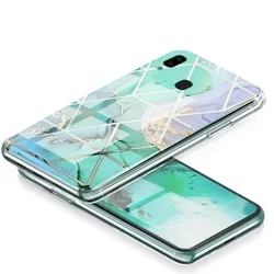 Telefontok Samsung Galaxy A20e - COSMO Marble d3 - Színes mintás műanyag hátlap tok, szilikon kerettel-2