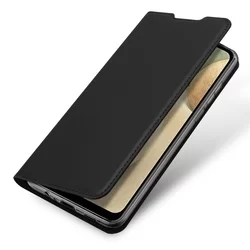 Telefontok Samsung Galaxy A12 - Dux Ducis fekete flipcover tok-3